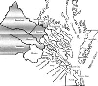 Map of Virginia 1721 - 1730